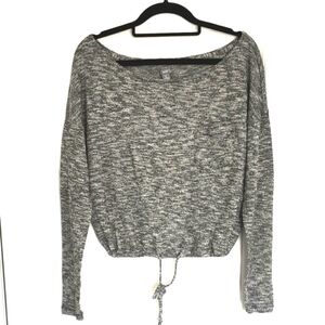 AERIE Women's Heather Gray Long Sleeve Cropped Top Size Small